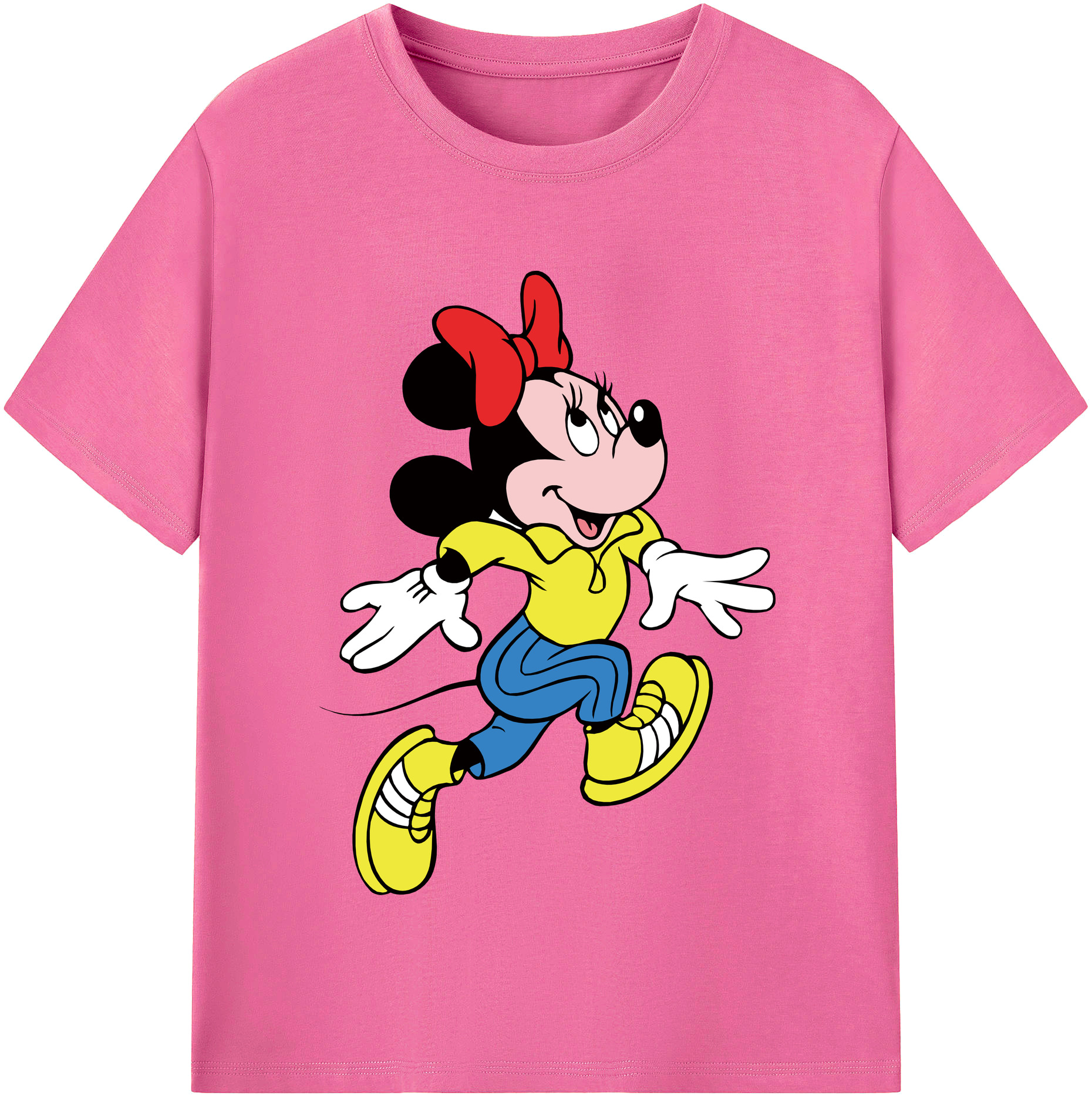 （画像用） ミッキーマウス Mickey Mouse レディースカジュアルプリントTシャツ（綿100％）